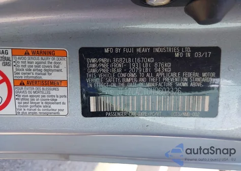 2017 Subaru Brz Limited z USA, uszkodzony, nr VIN JF1ZCAC10H9603326